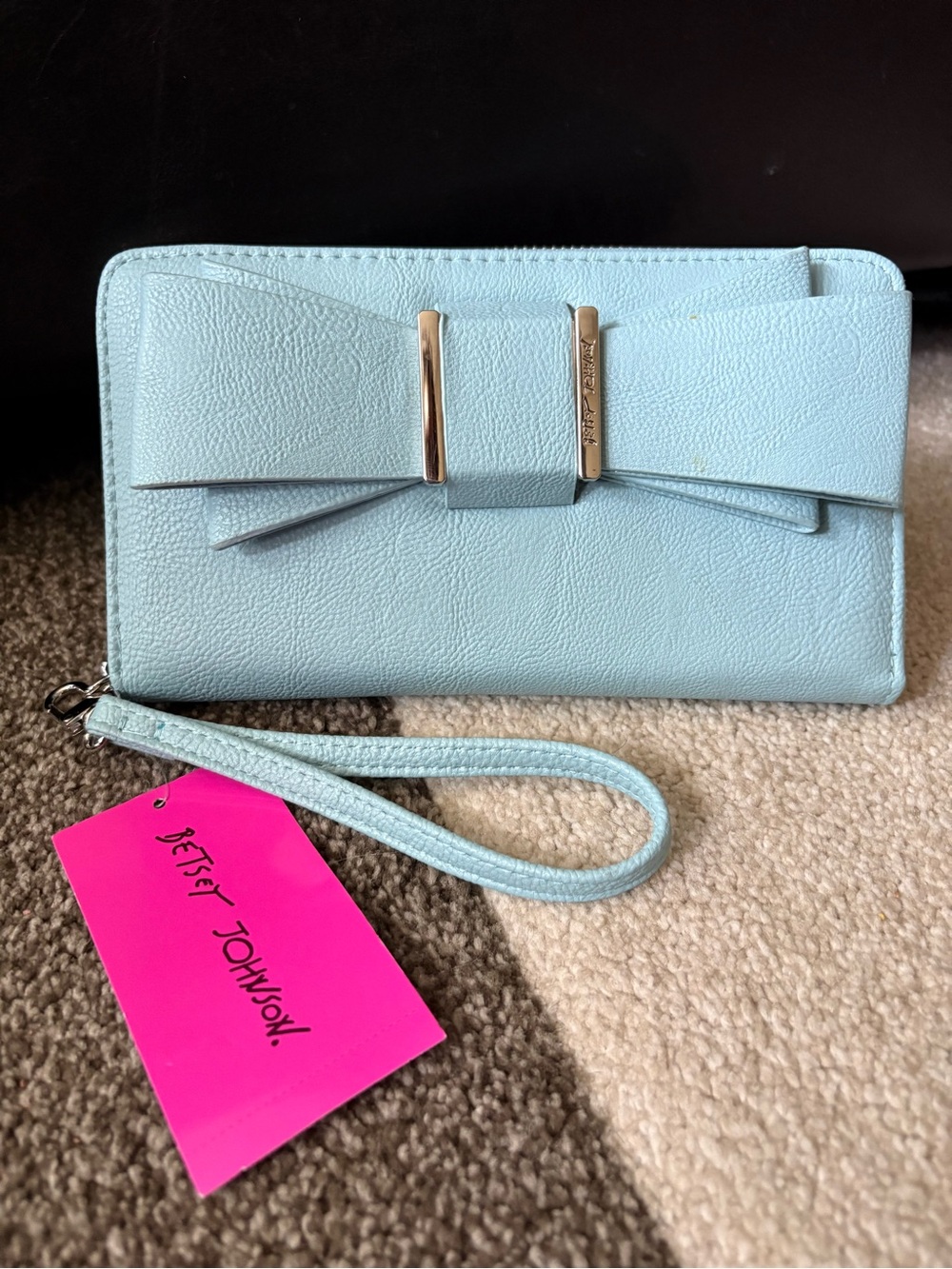 Betsey Johnson NWT Blue Bow Wallet Wristlet
